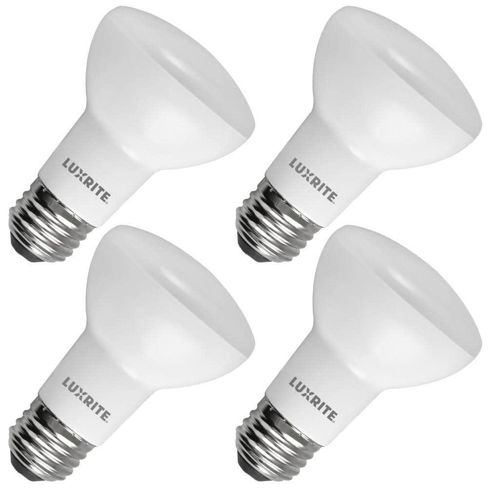 LUXRITE 45W Equivalent, BR20 LED Light Bulb, 6500K Daylight, 460 Lumens, 6.5W, Dimmable, Damp Rated, UL Listed, E26,4 Pack -  LR31866-4PK