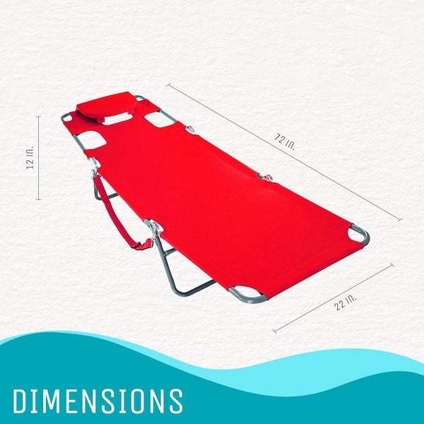 ITOPFOX Beach Red Aluminum Folding Beach Chair HDPH033OT011 - The