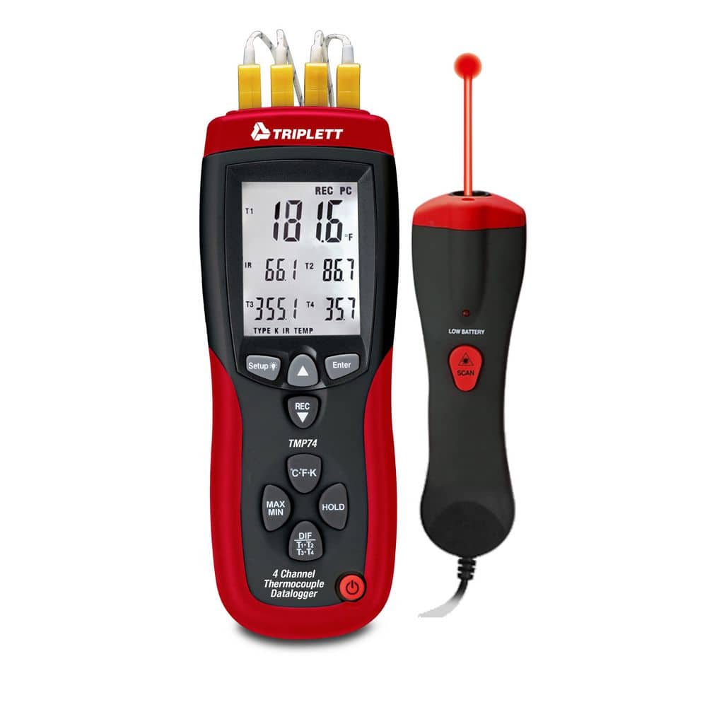 TRIPLETT 4 Channel Thermocouple Datalogger plus IR Thermometer