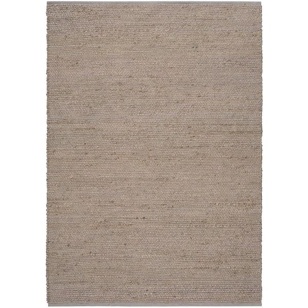 Nourison Natural Jute Grey 4 ft. x 6 ft. All-over design Contemporary Area Rug