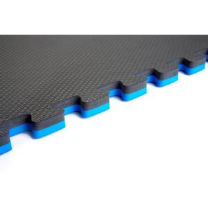 Blue/Black 24 in. x 24 in. EVA Foam Sport Multi-Purpose Reversible Interlocking Tile (20-Tile)