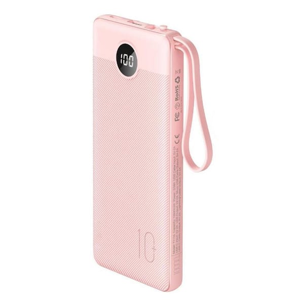 Yichuhaoxi Portable Charger 10000mAh, Slim LED Display Power Bank, 5 Output 2 Input Cell Phone Battery Pack Pink (1 Pack)