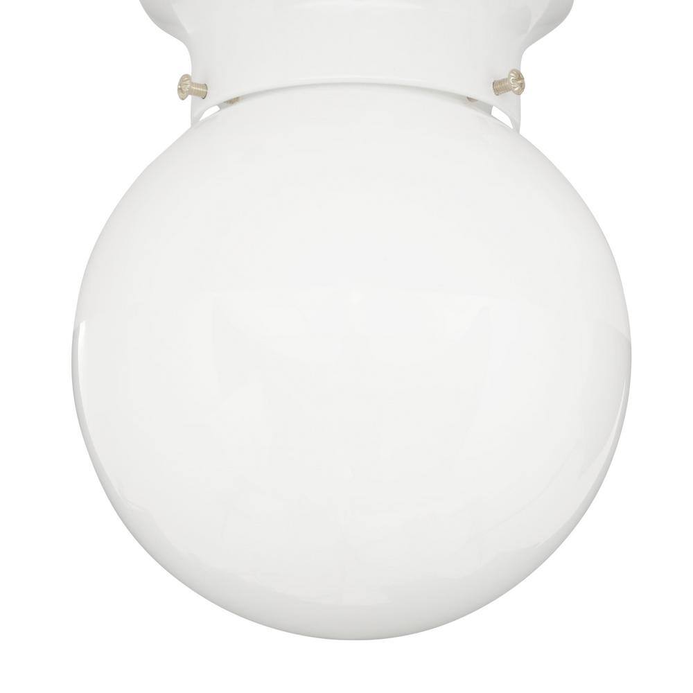 Minimalist White Glass Globe Flush Mount Ceiling Light