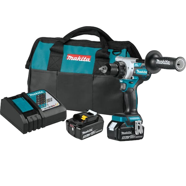 Makita 18V LXT Lithium-Ion Brushless Cordless 1/2 in. Driver-Drill Kit (5.0Ah)