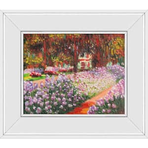Artist's Garden at Giverny by Alex Bertaina Galerie White Framed Nature Oil Painting Art Print 12 in. x 14 in.
