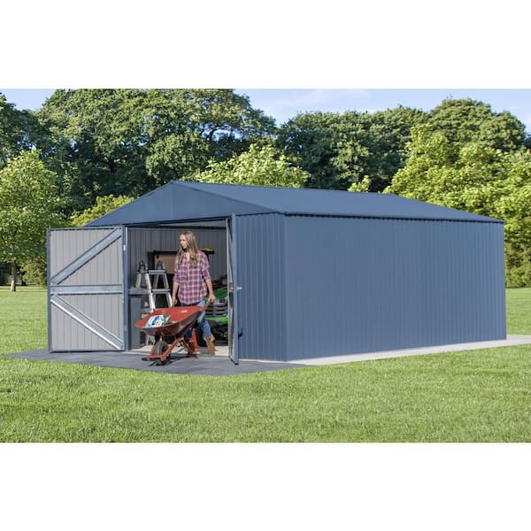 Arrow Elite Storage Shed 16 ft. W x 14 ft. D x 8 ft. H Metal Shed 224 sq. ft.