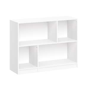 33.75 in. Wide White Kids Horizontal Bookcase with Cubbies
