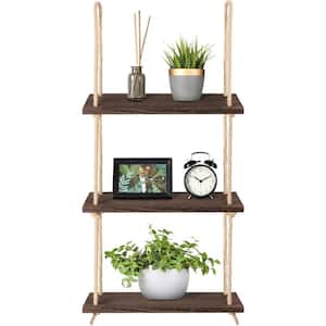 2-Layers Wooden Wall Shelf wood Color Book Storage Home