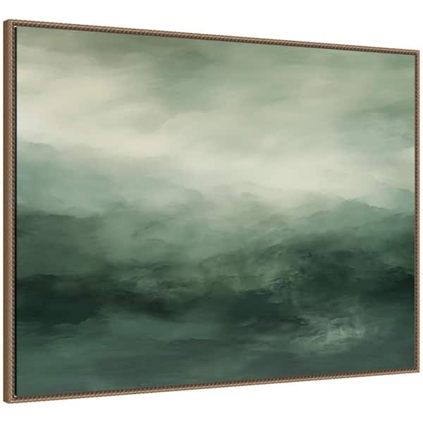 Sylvie "Sage Emerald Forest Green Landscape" by The Creative Bunch Studio Abstract Framed Art Print 32 in. x 42 in.