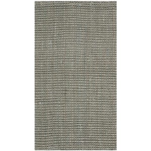 Natural Fiber Gray Doormat 2 ft. x 4 ft. Solid Area Rug