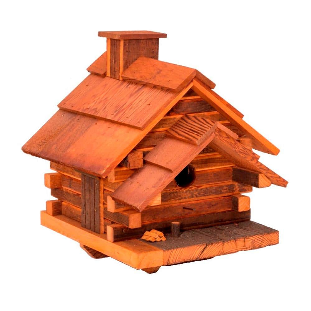 Home Bazaar Conestoga Log Cabin Birdhouse, Natural Cedar -  HBA-1002