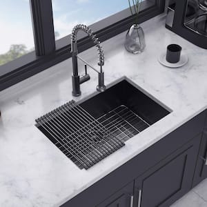 28 in. L x 18 in. W Undermount Single Bowl 18-Gauge Stainless Steel Kitchen Sink in Gunmetal Black