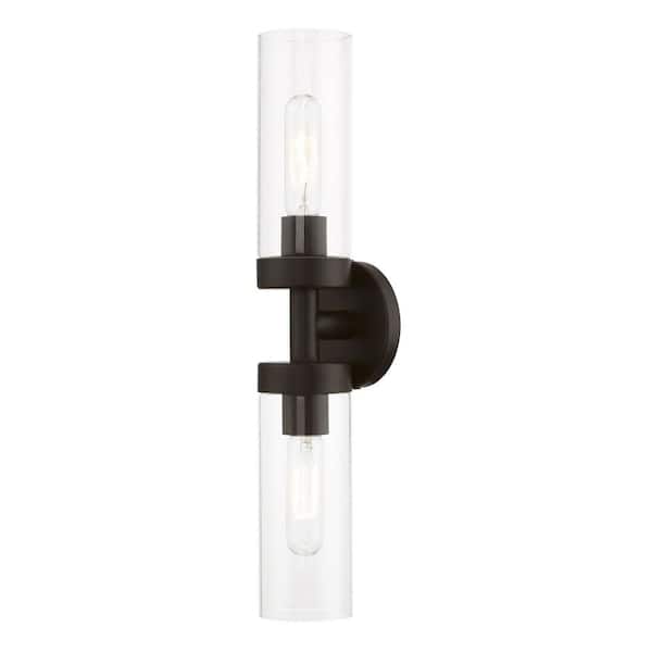 AVIANCE LIGHTING Hastings 19.25 in. 2-Light Bronze ADA Vanity Light with Clear Glass