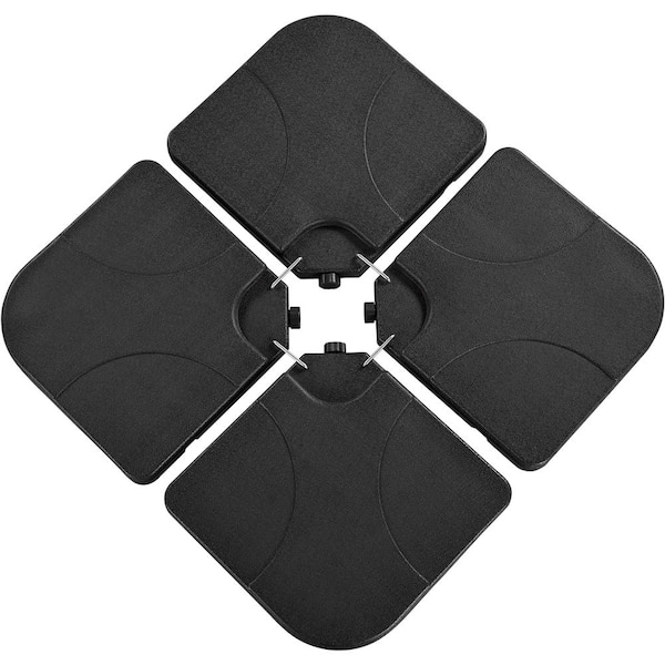 41 in. 4-Piece Fillable Patio Umbrella Base Stand Black