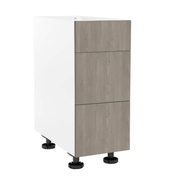 Cambridge Quick Assemble Modern Style, Grey Nordic 18 in. Vanity Base Kitchen Cabinet, 3 Drawer (18 in. W x 21 in. D x 34.50 in H)