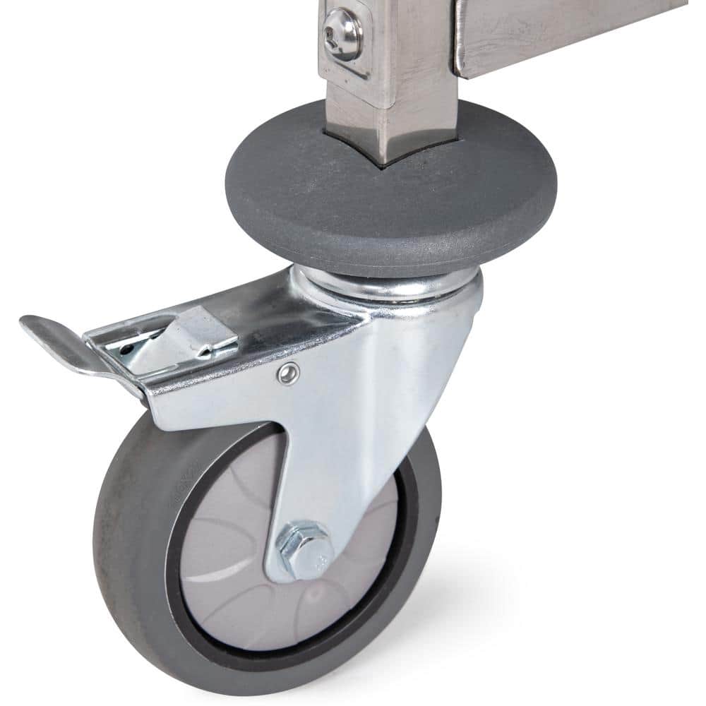 Stainless Steel 3-Shelf Utility Cart with Locking Casters