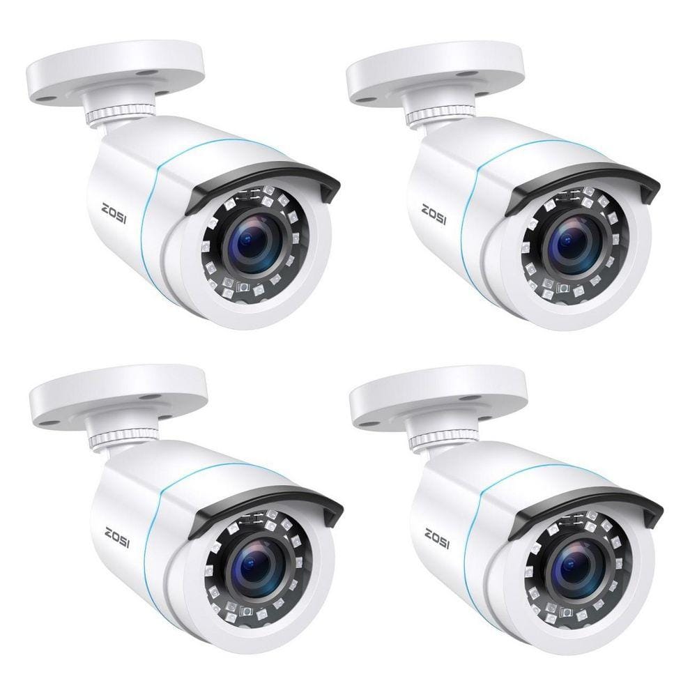ZOSI 4Pcs Hardwired 1080p Outdoor Home Security Camera 4 in 1