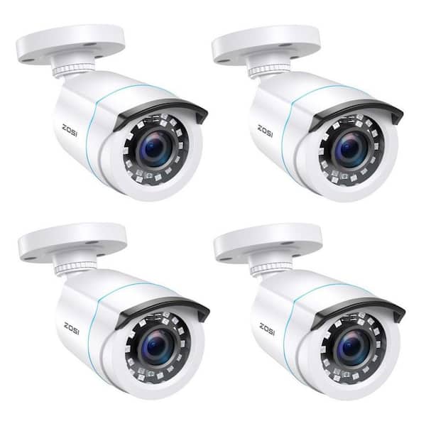 4Pcs Hardwired 1080p Outdoor Home Security Camera 4 in 1 Compatible for 4K/5MP/1080p/720p TVI/CVI/AHD/CVBS DVR System