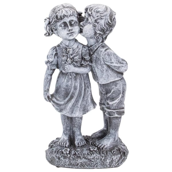 Northlight 12.5 in. Peck on the Cheek Outdoor Garden Statue 34739312 The  Home Depot