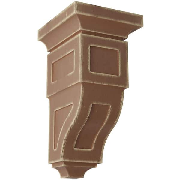 Ekena Millwork 6 in. x 12 in. x 6-3/4 in. Weathered Brown Large Reyes Wood Vintage Decor Corbel