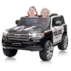 11.2 in. 12V Battery Powered Kids Ride on Police Car Toy with Remote Control, White