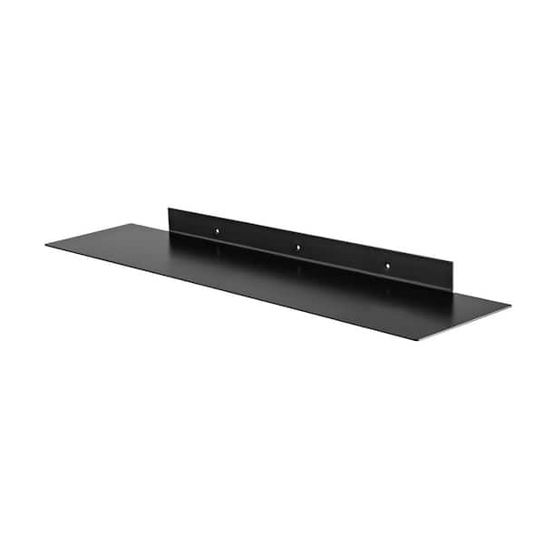 Dolle KATANA 31.5 in. x 7.9 in. x 1.8 in. Black Steel Decorative Wall Shelf with Brackets