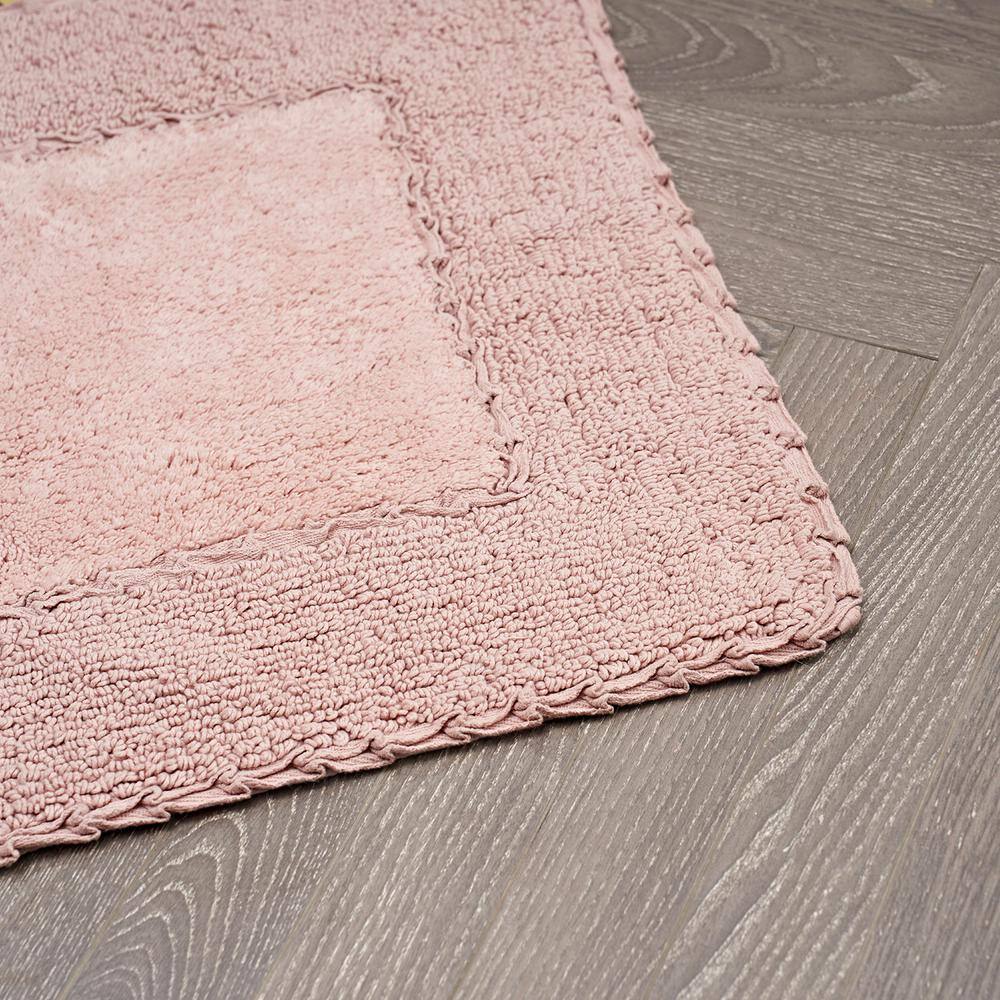 Blush Cotton Ruffle Border Bath Rug Set, 20" x 32"