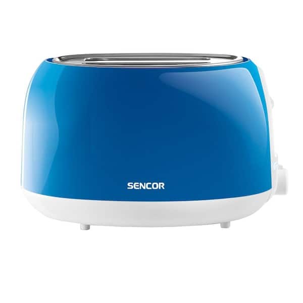 Sencor 2-Slice Solid Blue Toaster with Crumb Tray and Automatic Shut-Off