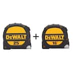 25 ft. and 16 ft. x 1-1/4 in. Tape Measure Set (2-Pack)