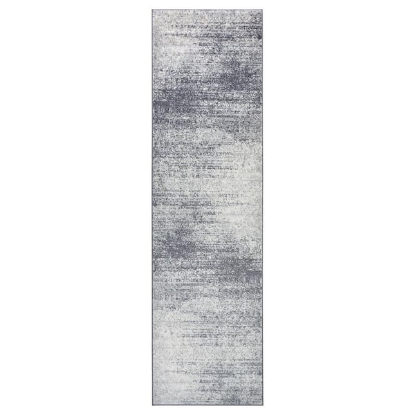 Unbranded Florida Gray 2 ft. 4 in. x 14 ft. Modern Abstract Runner Rug