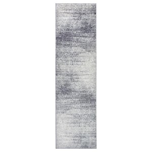 Florida Gray 2 ft. 4 in. x 18 ft. Modern Abstract Runner Rug