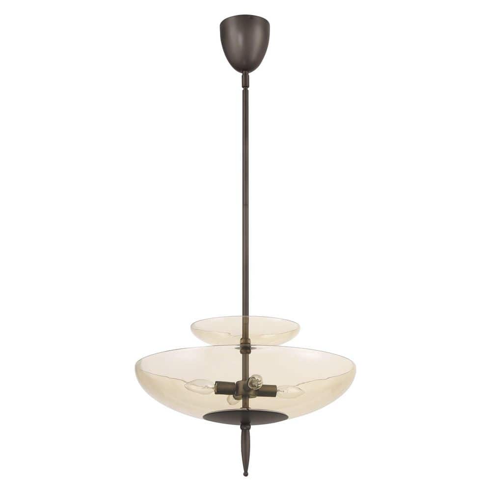 Fiorello 21 in. 4-light Forged Bronze Convertible Pendant with Smoked Amber Glass Shades price history on PriceWatchPro
