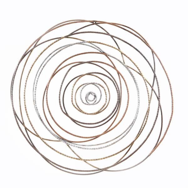 Luxenhome Metal Gold And Silver Abstract Rose Wall Decor Wha1245 The Home Depot - Rose Gold Metal Wall Art Uk