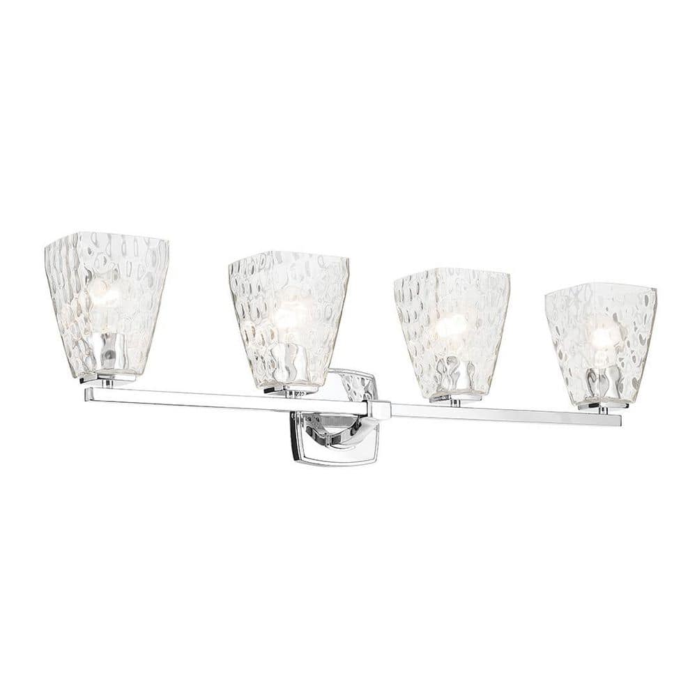 Marant 33.25 in. 4-Light Vanity Light with Clear Water Glass in Chrome price history on PriceWatchPro