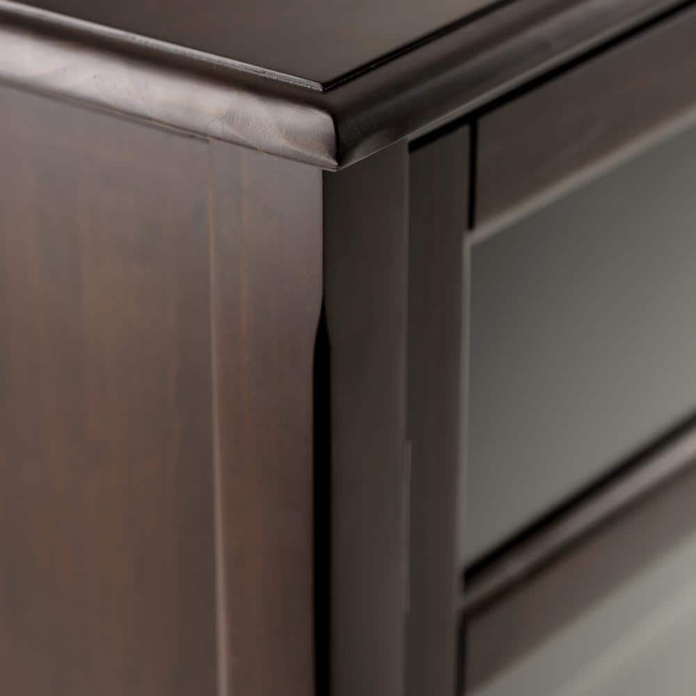 Burlington Medium Mahogany Brown Storage Cabinet with Tempered Glass Doors