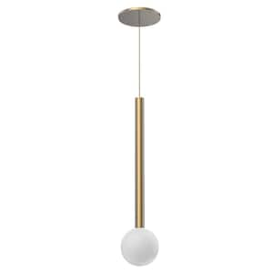 Elixir 18 in. 1 Light 8-Watt Brushed Gold Integrated LED Pendant Light