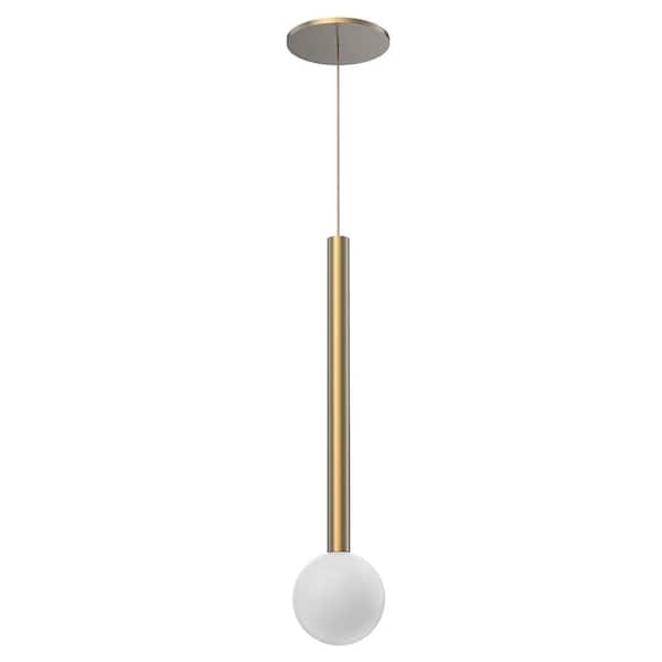 KUZCO Elixir 18 in. 1 Light 8-Watt Brushed Gold Integrated LED Pendant Light