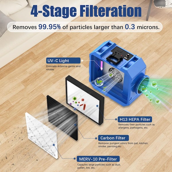 AIR FRESH EX 空気清浄機東洋テクニカ Lycvki 2500 sq. ft. HEPA Air Scrubber and Negative Air Machine for