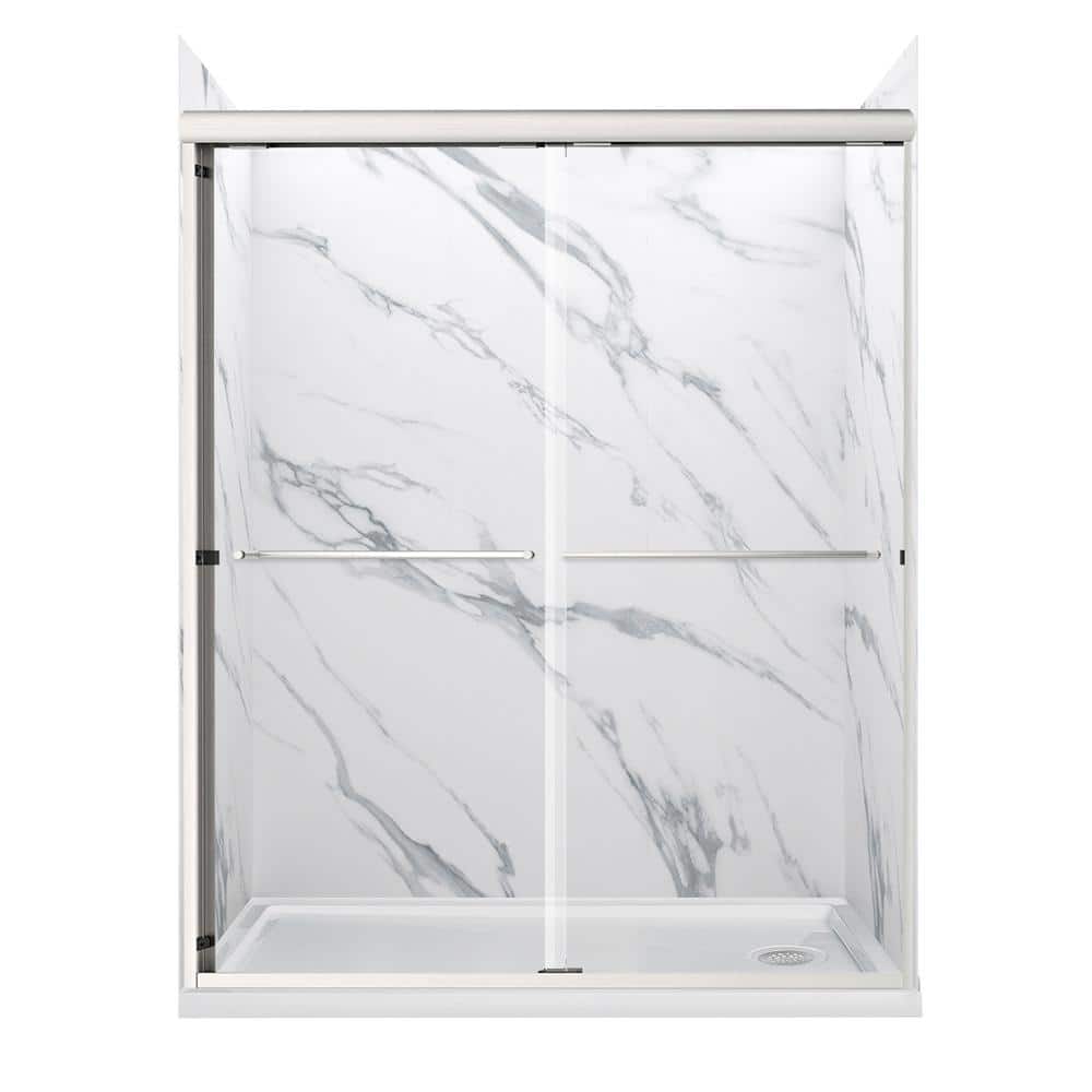 CRAFT + MAIN Cove 60 in. L x 30 in. W x 78 in. H Sliding Right Drain ...