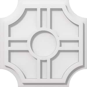 1 in. P X 4 in. C X 12 in. OD Haus Architectural Grade PVC Contemporary Ceiling Medallion