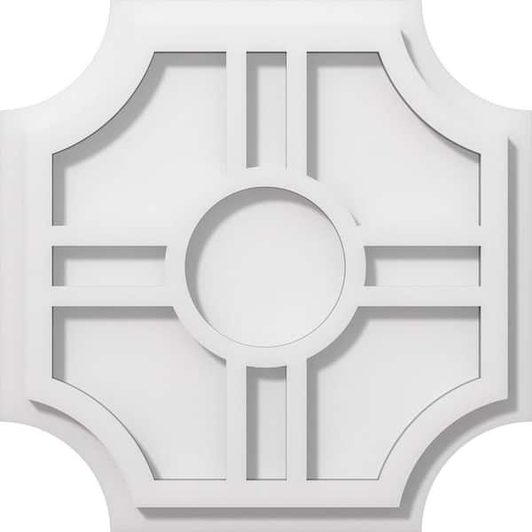 Ekena Millwork 1 in. P X 4 in. C X 12 in. OD Haus Architectural Grade PVC Contemporary Ceiling Medallion