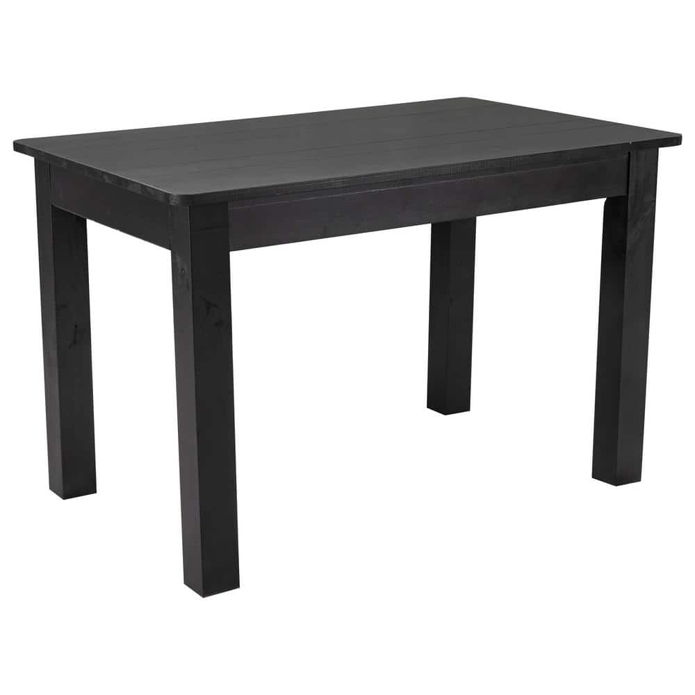 Avenue CGA-XF-522049-BL-HD Black 4) Dining Home Table Depot (Seats The Leg 4 Rustic - Wood Carnegy Wash