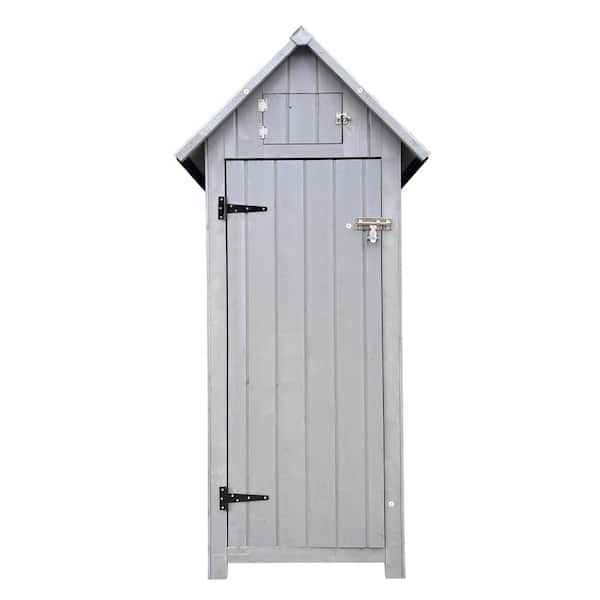 2.52 ft. W x 1.7 ft. D x 5.5 ft. H Natural Outdoor Wood Storage Shed with Windows and Lockable Door(4.2 sq. ft.)