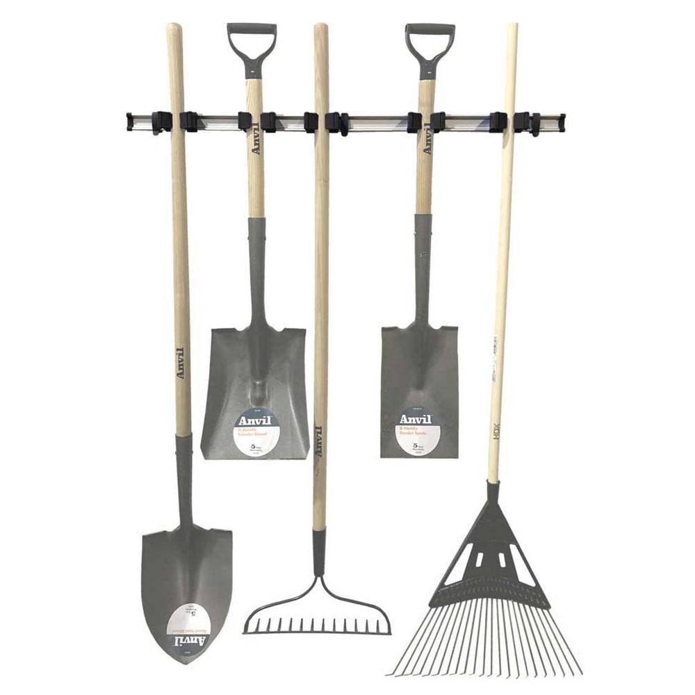 TOOLFLEX 951 37 In. Universal Garage Storage Rail System With 5 Black