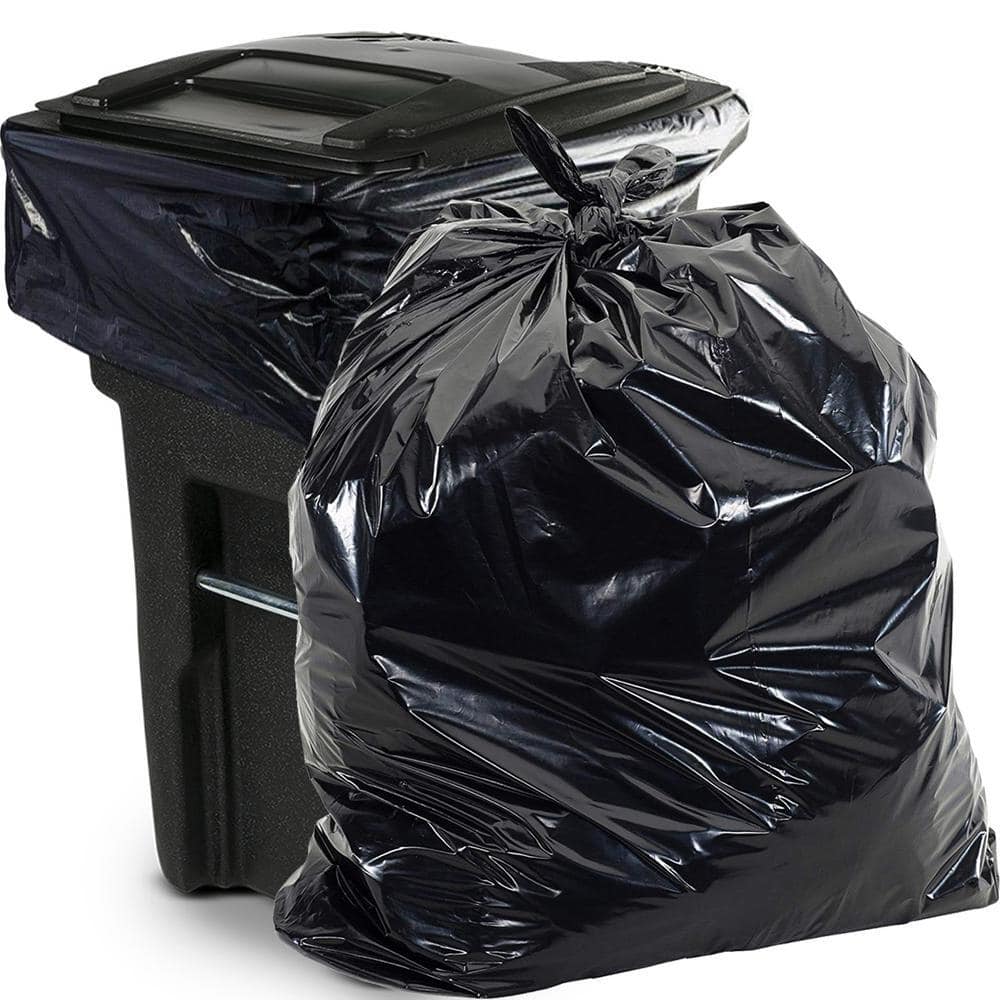 Aluf Plastics 65 Gal. 1.5 mm Heavy-Duty Black Trash Bags (50 -Count) -  PG6-6551