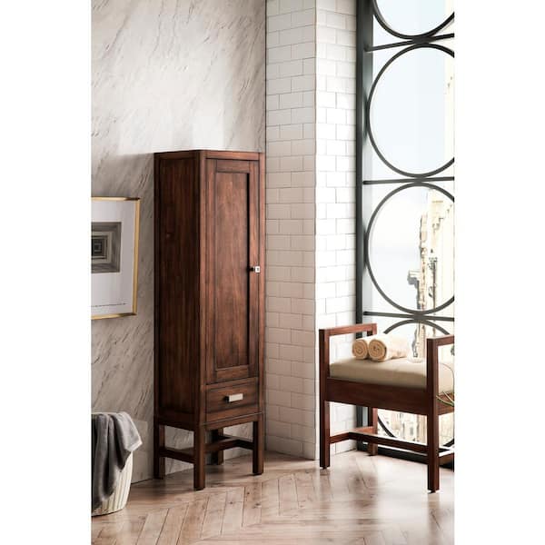 Addison 14.88 in. W x 11.88 in. D x 55.63 in. H Wall Mount Linen Cabinet in Mid-Century Acacia