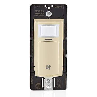 Decora In-Wall Humidity Sensor and Fan Control Switch, 1/4 HP, Residential Grade, Single Pole, Ivory DHS05-1LI
