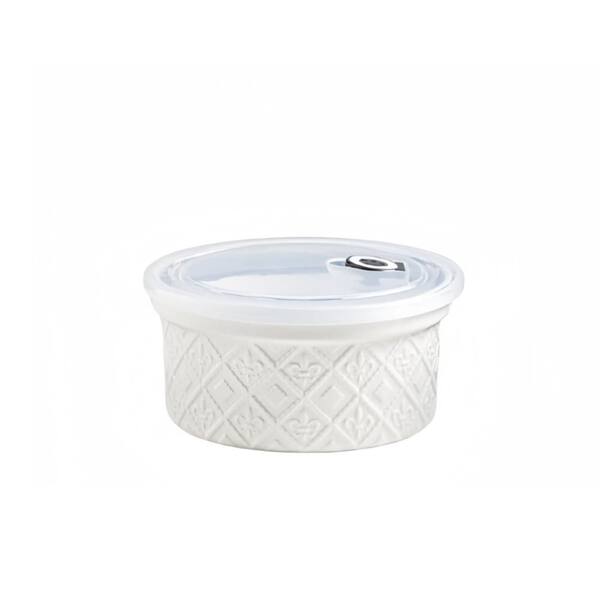 16 oz. Creme Brulee Ramekins with lid, Mini Porcelain Ramekins Set, Small Ceramic Baking Dish, White (Set of 4)