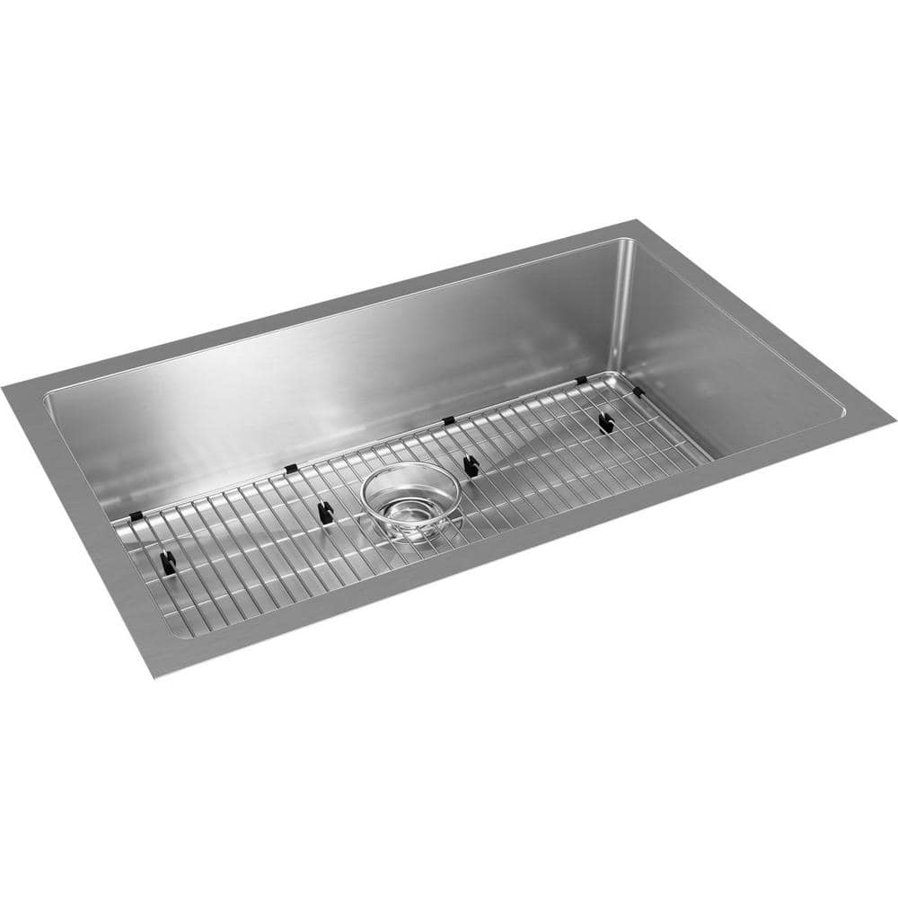 Elkay Crosstown 16 Gauge Stainless Steel Single Bowl Undermount Sink Kit