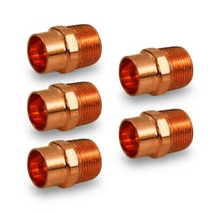 1/2 in. Copper Male Adapter Fitting with Sweat x MIP Connection (5-Pack)